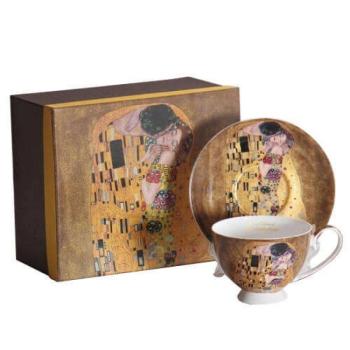 Klimt porcelán csésze aljjal - 250 ml - The Kiss kép