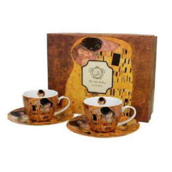 Klimt porcelán espressós csésze aljjal - 2 személyes - The Kiss kép