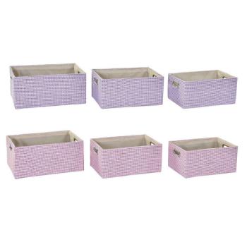 Kosár készlet DKD Home Decor 40,5 x 27,5 x 18 cm Poliészter (2 egység) kép