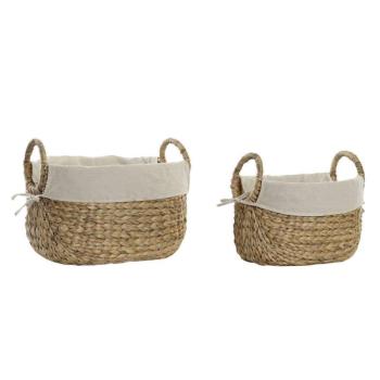 Kosár készlet DKD Home Decor vászonanyag Szál Cottage (40 x 30 x... kép