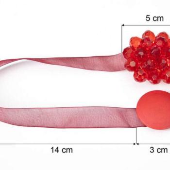 Különleges függönyelkötő mágnes 26 Piros cm 2db kép
