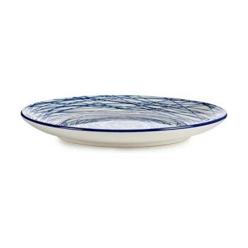 Lapos Tányér Csíkok Kék Fehér Porcelán 24 x 2,8 x 24 cm (6 egység) kép