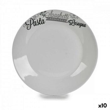 Lapos Tányér Ø 24,4 cm Fehér Fekete Porcelán tészta (10 egység) kép