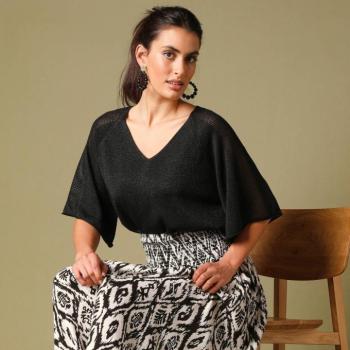 Laza szabású lurex pulóver kép