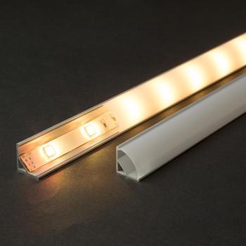 LED aluminium profil sín 2000 x 16 x 16 mm íves sarok profil kép