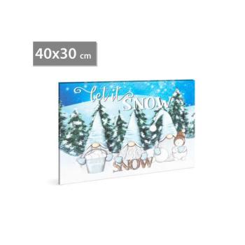 LED-es fali hangulatkép - Let it snow - 2 x AA, 40 x 30 cm kép