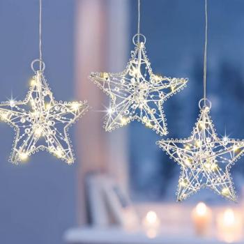 LED-es függődísz Gyöngycsillag kép