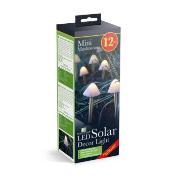 LED-es szolár lámpa - 12 db mini gomba - melegfehér - 28,5 cm x 4 m kép