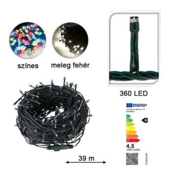 LED fényfüzér választható méretben és színben-360 LED-es -melegfehér kép