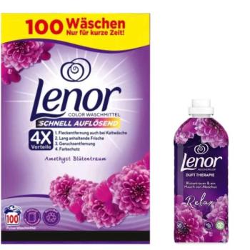 Lenor AMETHYST Készlet mosópor 100 mosás 6 kg + Öblítő koncentrát... kép