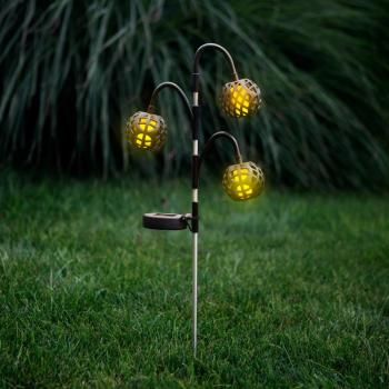 Leszúrható szolár lámpa - lánghatással - 5 gömb - 7 cm - 30 LED kép