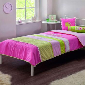 Love (90 - 100) Ifjúsági ágytakaró szett Rózsaszín zöld fehér kép