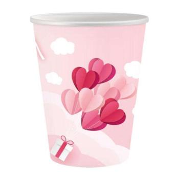 Love Is In The Air Pink papír pohár 6 db-os 250 ml kép