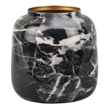 Marble fekete-fehér vas váza, magasság 12,5 cm - PT LIVING kép