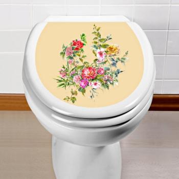 Matrica WC fedélre Virágok kép