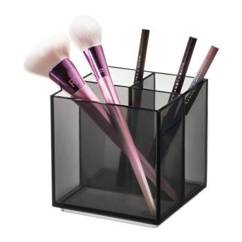 Matt fekete újrahasznosított műanyag fürdőszobai rendszerező kozmetikumokhoz Cosmetic Cube – iDesign kép