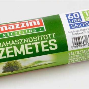 MAZZINI Szemeteszsák, újrahasznosított, 60 l, 10 db, 55x70 cm, MAZZINI kép