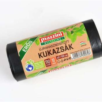 MAZZINI Szemeteszsák, újrahasznosított, erős, 110 l, 10 db, 60x10... kép