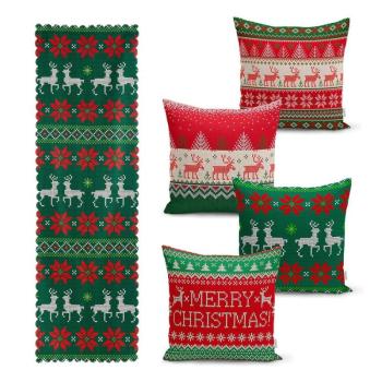 Merry Christmas 4 db karácsonyi párnahuzat és asztali futó szett - Minimalist Cushion Covers kép