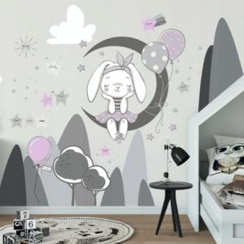 Mia The Dreamy Bunny dekoratív falmatrica lányszobába 100 x 200 cm kép