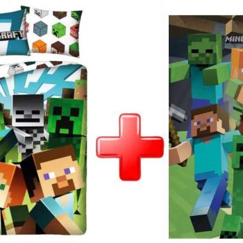 Minecraft ágyneműhuzat és törölköző szett színes kép