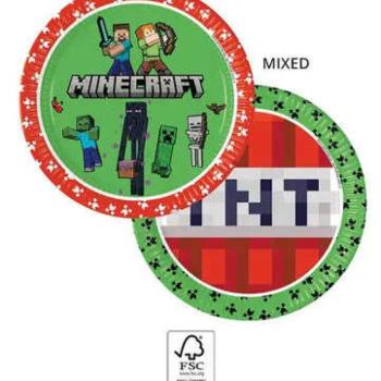 Minecraft papírtányér 8 db-os 23 cm FSC kép