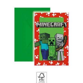 Minecraft Party meghívó 6 db-os FSC kép