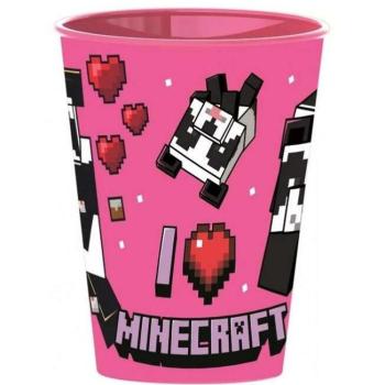 Minecraft pohár műanyag pink kép