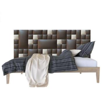 Modern design beige, barna Műbőr falvédő-27 faldekoráció (200x75 cm) kép