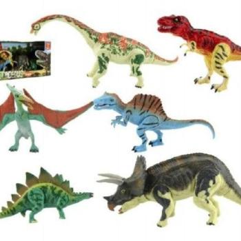 Mozgó dinosaurus készlet 6 db műanyag  48 x 17 x 13 cm kép