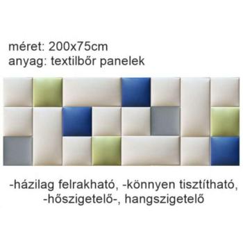 Műbőr falvédő-117 V-37 kárpitozott panel faldekoráció (200x75 cm) kép