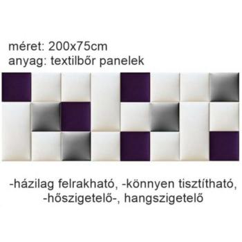 Műbőr falvédő-175 P-63 ágy melletti faldekoráció (200x75 cm) ezüs... kép