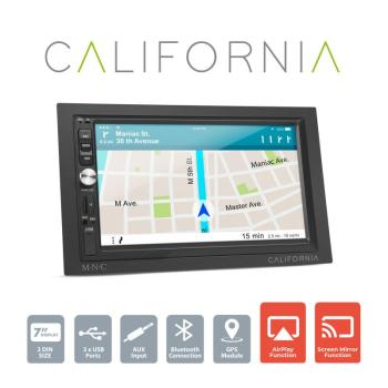 Multimédiás fejegység &#34;California&#34; - 2 DIN - 4 x 50 W - WiFi - BT - MP5 - AUX - SD - USB kép