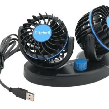 Műszerfali ventilátor MITCHELL DUO 2 x 85 mm USB 5V kép