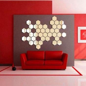 Oglinzi Decorative Hexagonale tip Fagure Hexagon pentru Baie Buca... kép