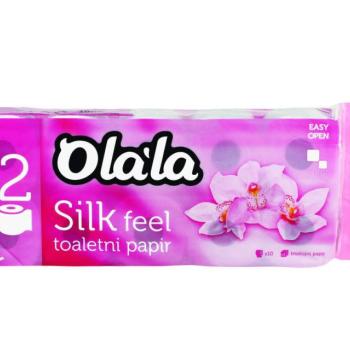 Olala Silk Feel toalettpapír 3 rétegű fehér 155 lap 10 tekercses,... kép