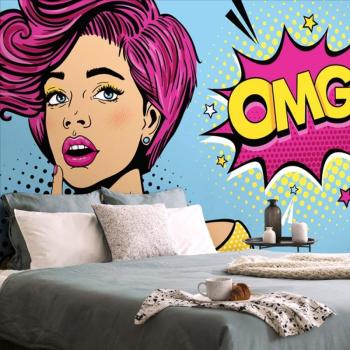 Öntapadó tapéta hölgy pop art stílusban - OMG! kép