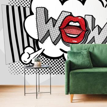 Öntapadó tapéta stílusos szürke pop art - WOW! kép