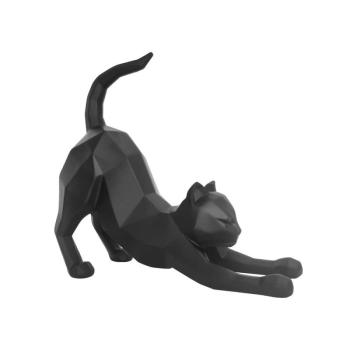 Origami Streching Cat matt fekete szobor, magasság 30,5 cm - PT LIVING kép