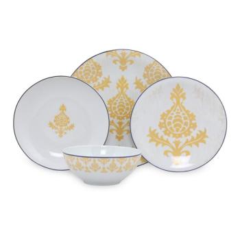 Ornaments 24 db-os fehér-sárga porcelán étkészlet - Kütahya Porselen kép