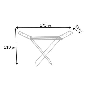 Összecsukható ruhaszárító, szárítási kapacitás 12,7 m, 175x55x110 cm kép