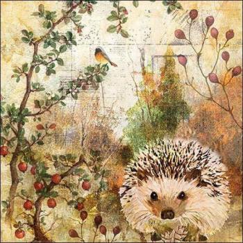 Őszi sünis szalvéta - Autumn Hedgehog kép