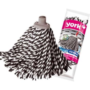 Pamut MOP fej zebra mintával 1db - YORK ZEBRA - CLEAN HOUSE kép