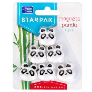 Pandás macifej mágnes szett - 6 darabos kép