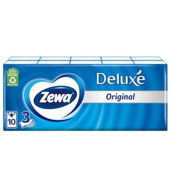 Papírzsebkendő 3 rétegű 10 x 10 db/csomag Zewa Deluxe illatmentes kép