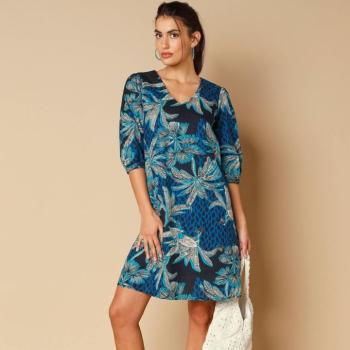 Patchwork mintás egyenes ruha, bio pamut kép
