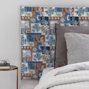 Patchwork mintás falvédő erdei állatok KÉK kép