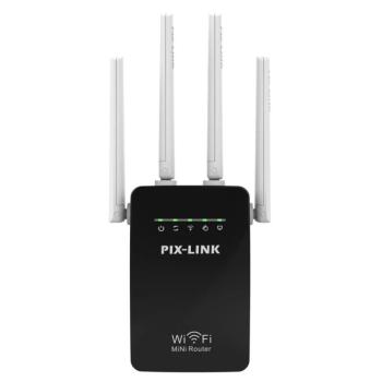 Pix-Link vezeték nélküli hálózati jelismétlő - WiFi router WPA-PSK / WPA2-PSK titkosítási biztonsággal (BBV) kép