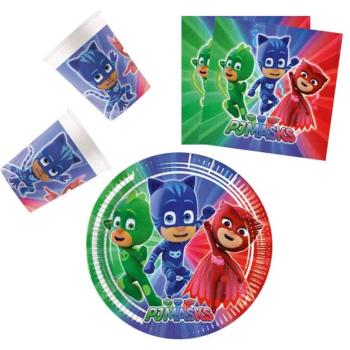 PJ Masks, Pizsihősök party szett 36 db-os 23 cm-es tányérral kép