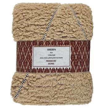 Pléd Sherpa 130x160 krém Merkury Home kép